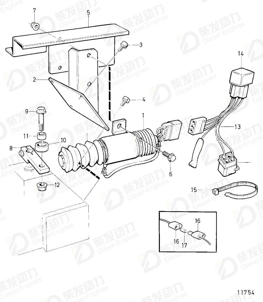 volvo penta Intermediate lever 3825151 Drawing volvo penta Intermediate lever 3825151 Drawing